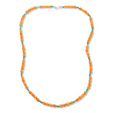 Jay King Sterling Silver Orange Spiny Oyster Shell & Turquoise Bead Necklace, 36"